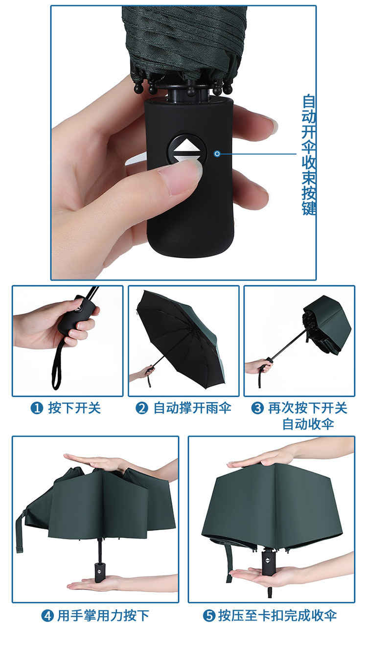8骨三折自动UV晴雨两用伞折叠遮阳防晒雨伞定制太阳伞广告伞批发详情9