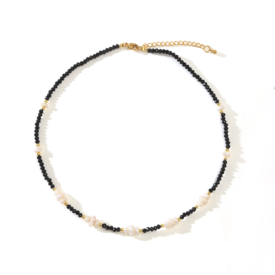 原创款黑尖晶天然巴洛克珍珠项链轻奢饰品小众百搭气质复古锁骨链详情8