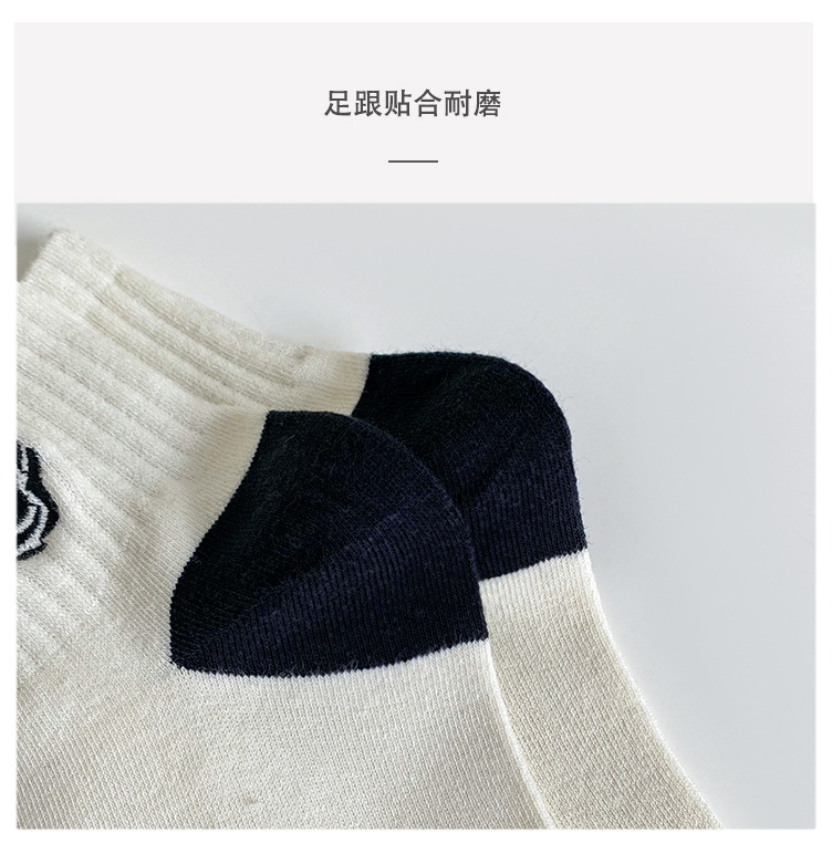 袜子地摊一件代发秋冬季女士袜子 ins风低帮棉袜 刺绣短筒拼色船袜女 诸暨女袜批发一件代发详情11