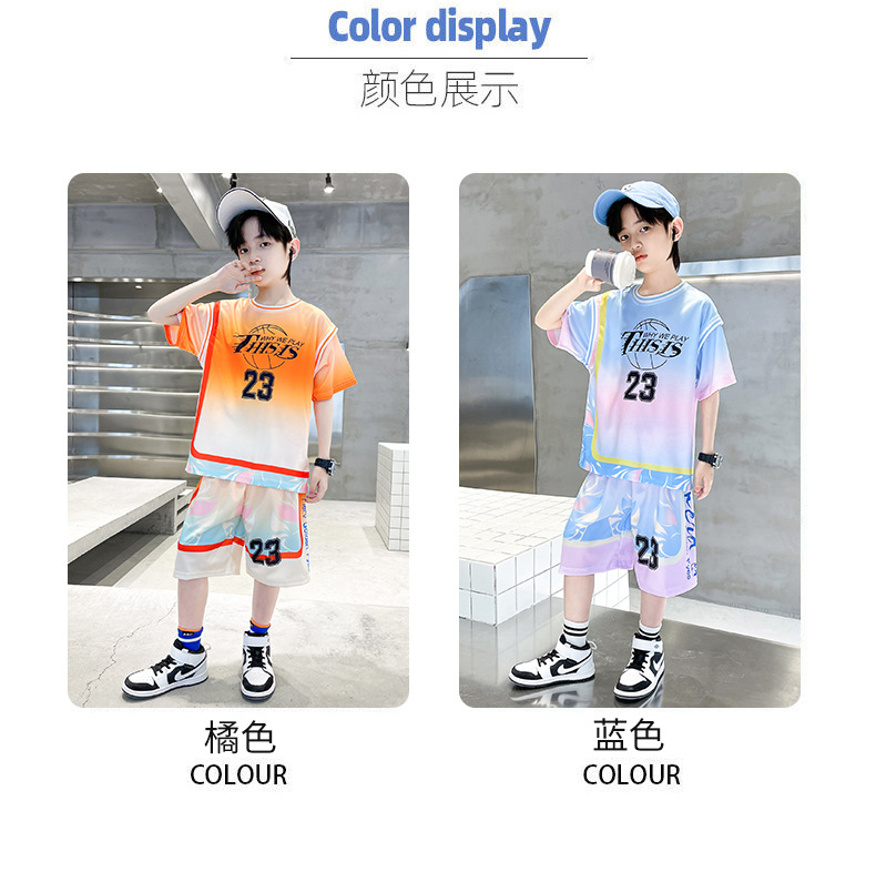 男童夏装球服篮球服速干套装男孩夏季中大童2023新款儿童运动球衣详情6