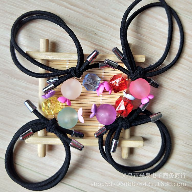 One-yuan rubber bands, hair ties, colorful beaded hair ties, popular hair accessories, street stalls, street accessories, one-yuan and two-yuan supplies pic 6