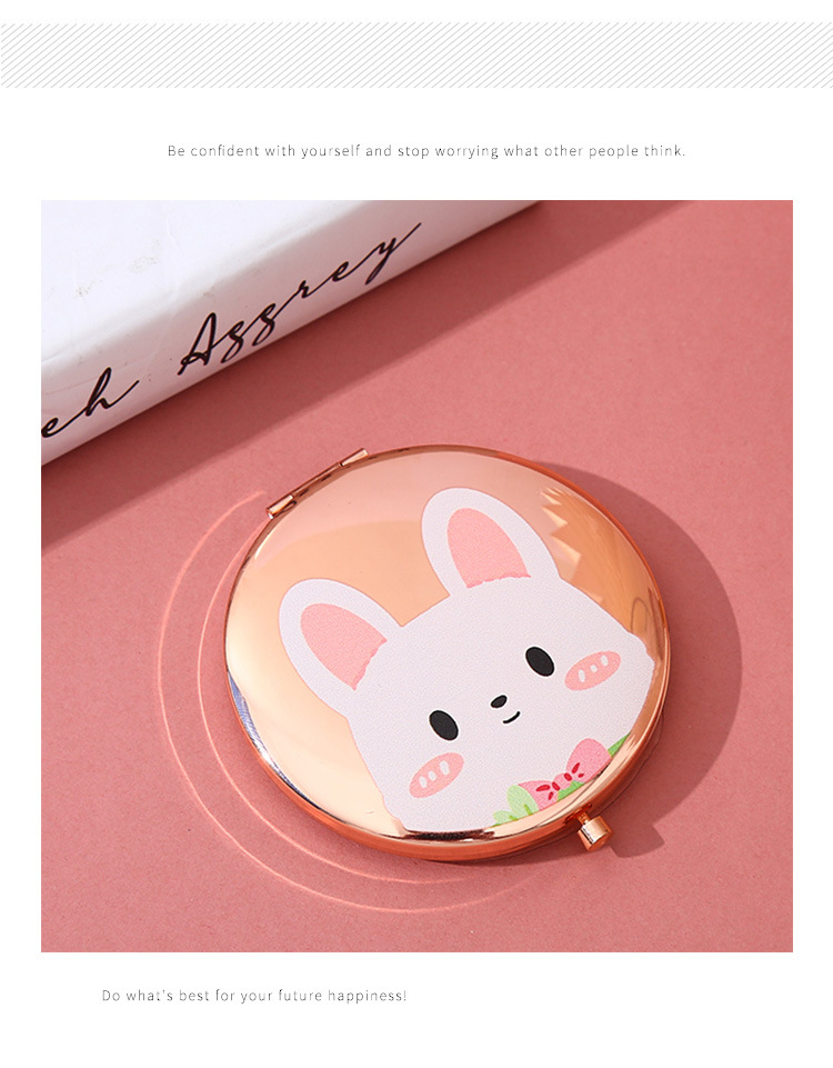 小镜子随身携带双面化妆便携女生美妆梳妆折叠高清迷你翻盖批发详情8