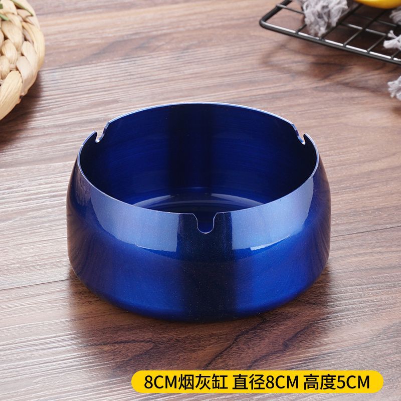 不锈钢烟灰缸家用网咖酒店KTV酒吧烟灰缸防摔防风可印logo多色详情18