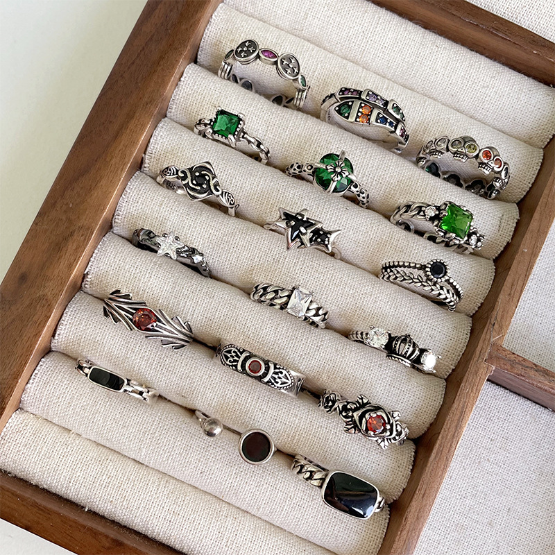 10101010ZHIYUN 不掉色轻奢高级感锆石跨境饰品夸张嘻哈开口925纯银戒指女详情5