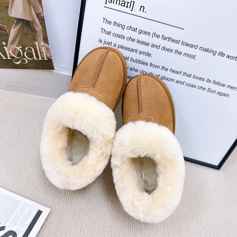 Tazz塔茨特厚底牛皮雪地靴女皮毛一体冬季i ugg i女鞋一脚蹬棉鞋详情9