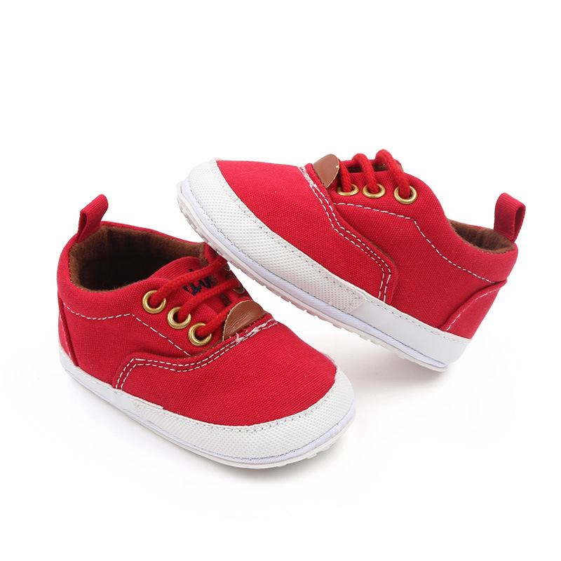 Spring and Autumn Soft rubber-soled multi-color canvas shoes, lace-up baby shoes, 0-1 year old infant casual shoes, walking shoes 2759 pic 17