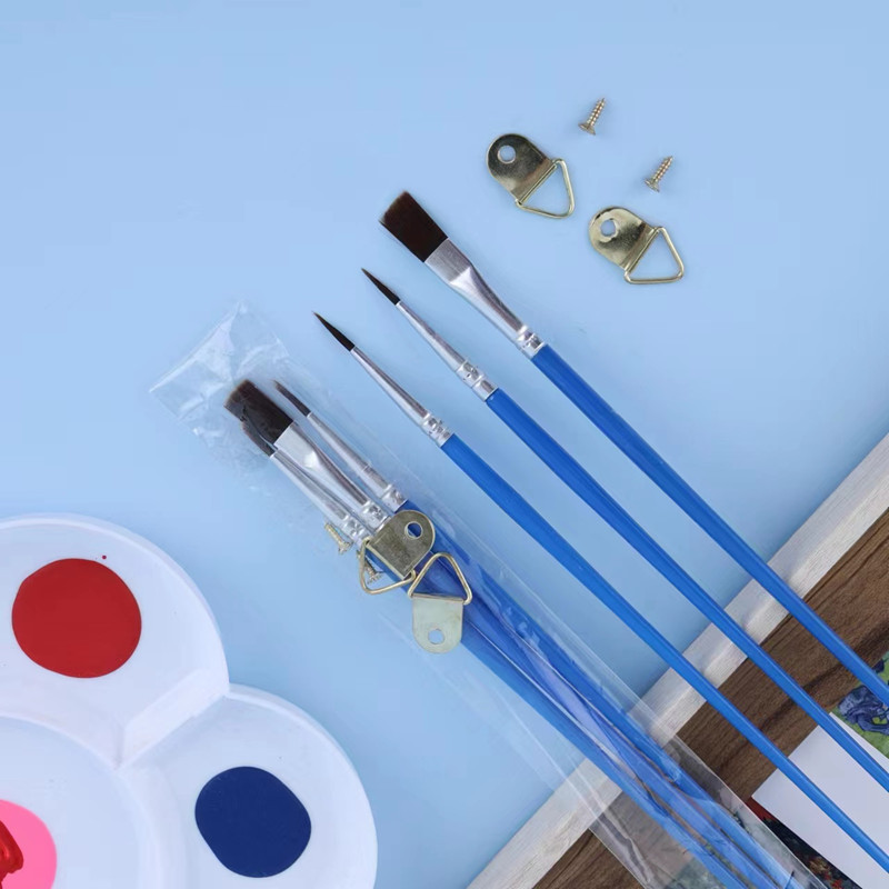 新款水粉油画笔 尼龙毛培训班儿童绘画笔平头斜头颜料油画笔套装详情1