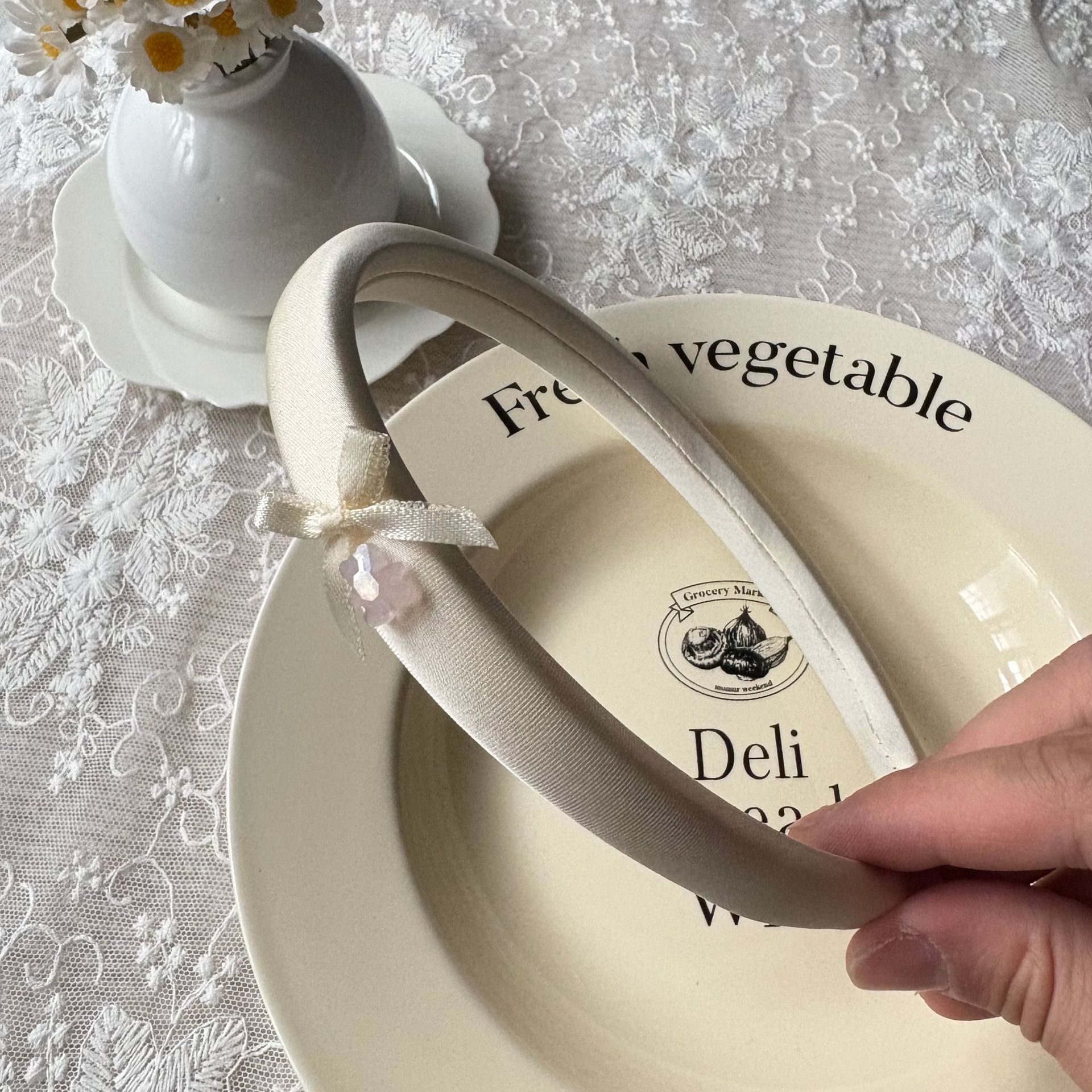 Spring new solid-color satin hair band for women, high head pressure headband, high-end and light luxury hair tie and hairpin headwear pic 43