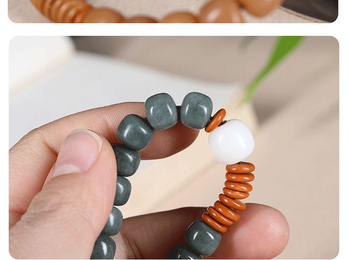 diy natural-weathered yellow Bodhi old-style beads, olive kernel spacer white jade Bodhi beads for men and women, retro style pic 10