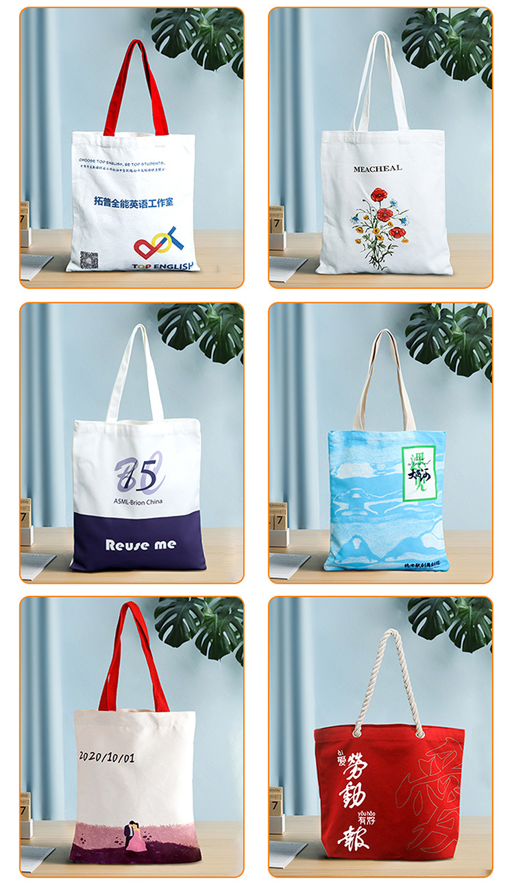 Fashionable printed canvas bags, custom-made hand-held shopping bags, eco-friendly advertisements, drawstring double-shoulder backpacks, cotton bags pic 20