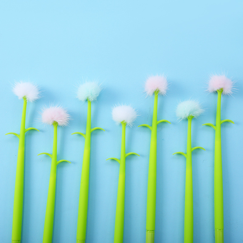 zf2127 Creative Silicone Dandelion Gel Pen, Simulated Flower Ball Pen, Cute Plush Ball, Ball Signature Pen pic 27