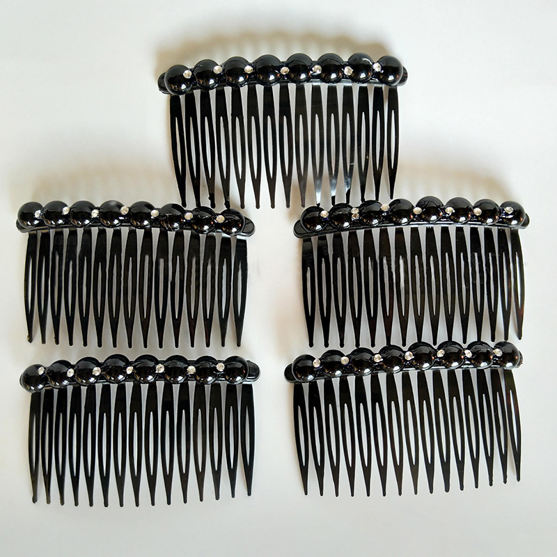 插梳 彩色珍珠发卡 带钻发夹 七彩插梳 1元店饰 头饰批发详情4