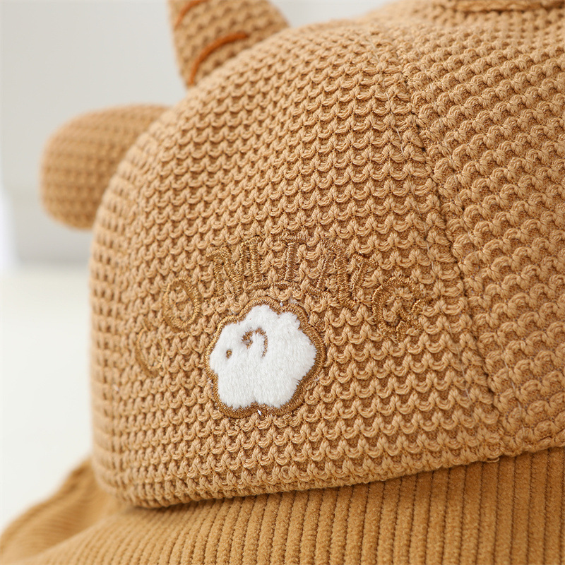 宝宝帽子秋冬新款可爱卡通动物渔夫帽春秋季男童婴幼儿灯芯绒盆帽详情13