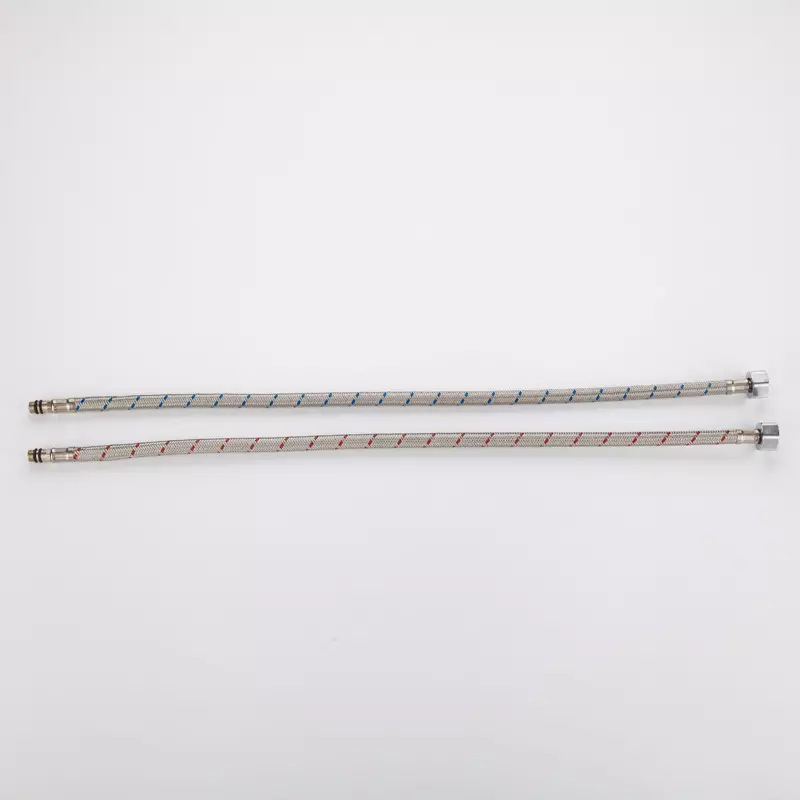 304不锈钢丝编织尖头进水管洗菜盆洗手盆单孔单头尖嘴60CM冷热管详情2