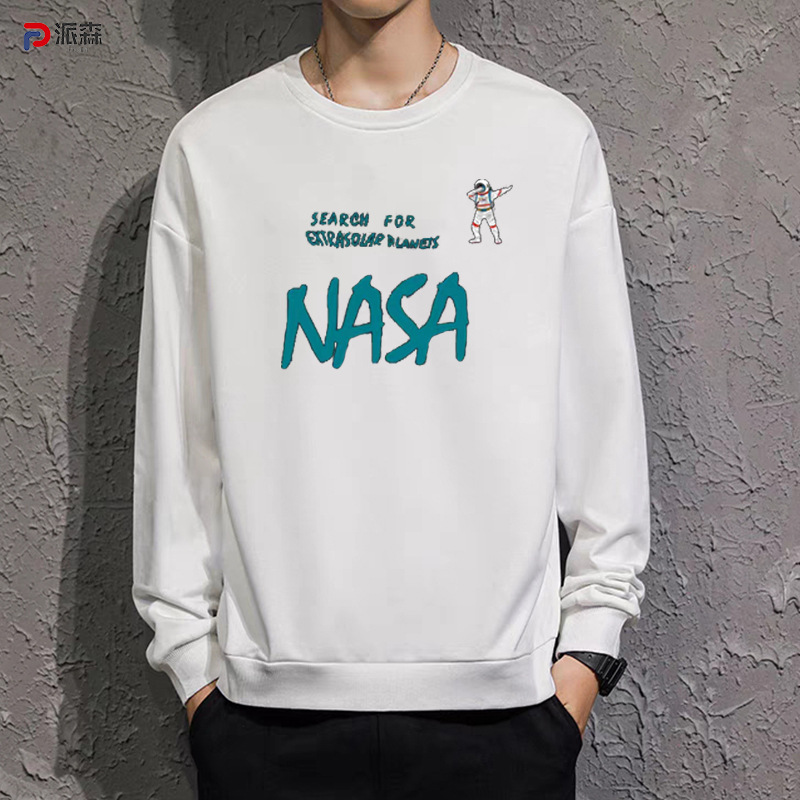 厂家批发2023秋冬棉卫衣男款潮牌加绒加厚圆领休闲长袖男士打底衫详情11