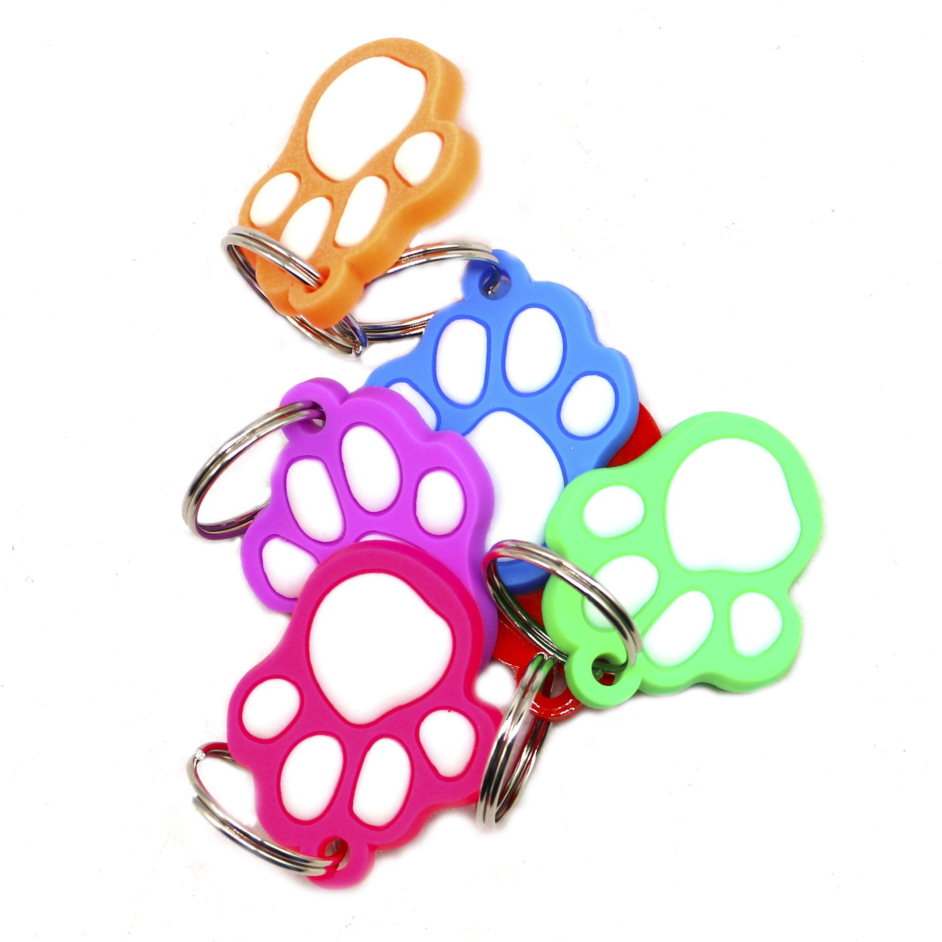 Seis etiquetas de perro para mascotas moe favorite palm shape gotejar pegamento collar para mascotas listado silicona pet id tag pic 11