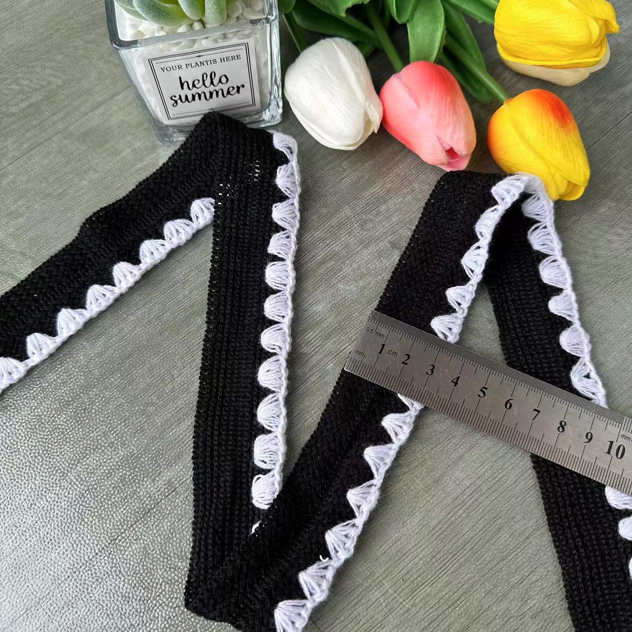 1.5cm3.0cm黑白花边包边条车线贝壳折边服装窗帘衣服服饰辅料详情8