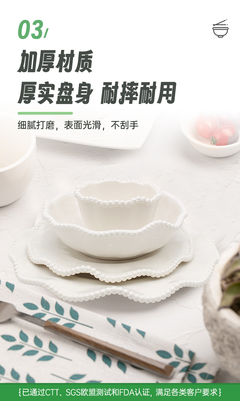 Amazon wholesale small round bowl pasta mixing bowl with pearl pudding, melamine imitation porcelain French afternoon tea dessert bowl pic 16