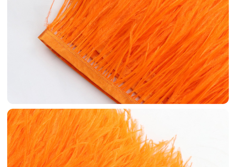 彩色鸵鸟毛布边10-15CM舞台礼服舞蹈服裙边服装辅料羽毛花边详情17