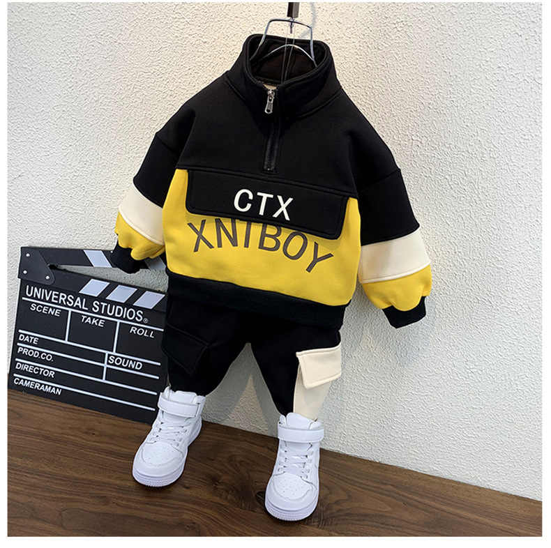 Spring and Autumn Korean version sports two-piece set, stylish and cool baby clothes for boys pic 8