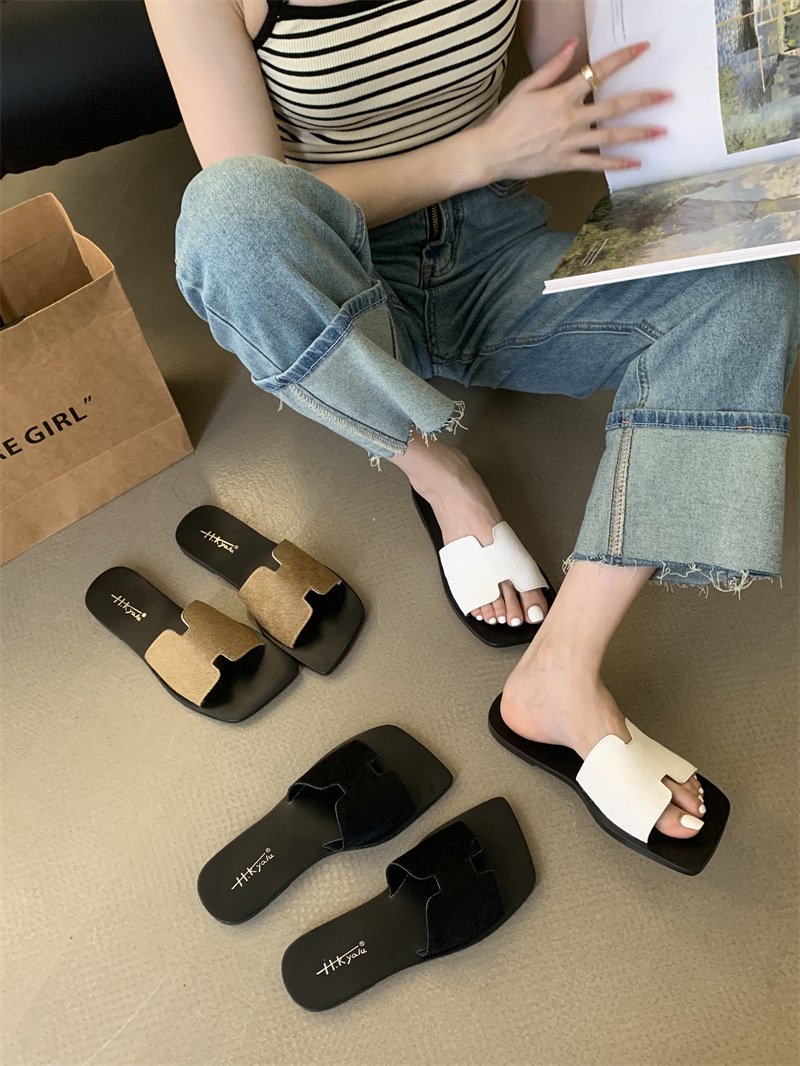女士凉拖鞋外穿2024年夏季新款时尚百搭复古舒适平底防滑一字拖潮详情14
