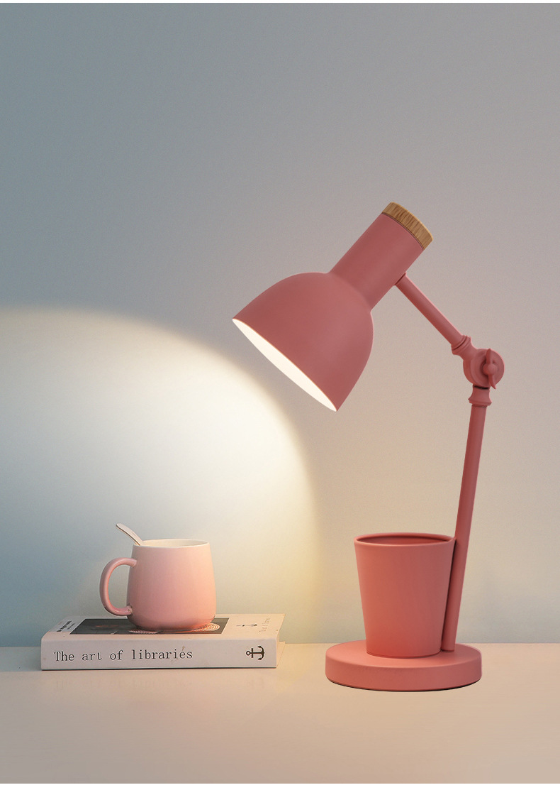 Nordic creative pen holder desk lamp, student-specific eye-protecting dormitory desk reading lamp, bedroom ins girl bedside lamp pic 12