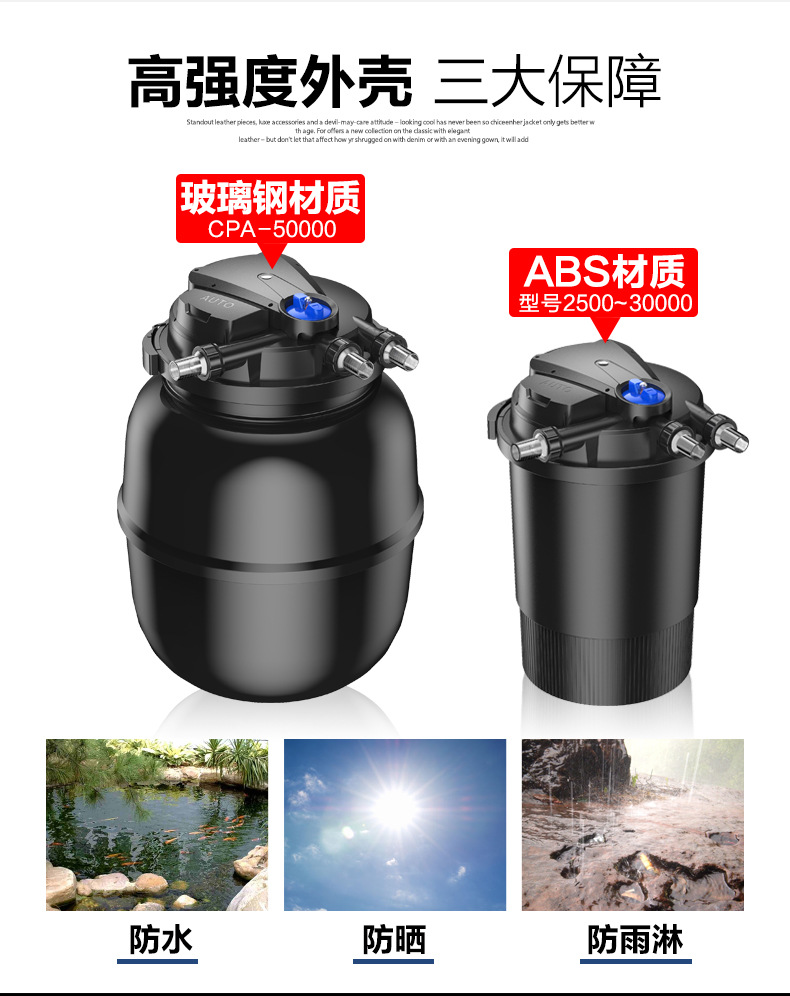 Sensun fish tank CPF series filter bucket external filtration system for fish ponds, filter bucket water tanks for external fish farming pic 3