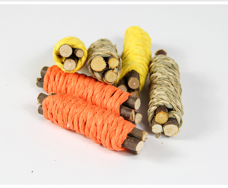 小宠物兔子猫咪仓鼠荷兰猪龙猫解闷玩具 天然草编苹果枝条磨牙用品 玉米味道新鲜营养不闷详情6