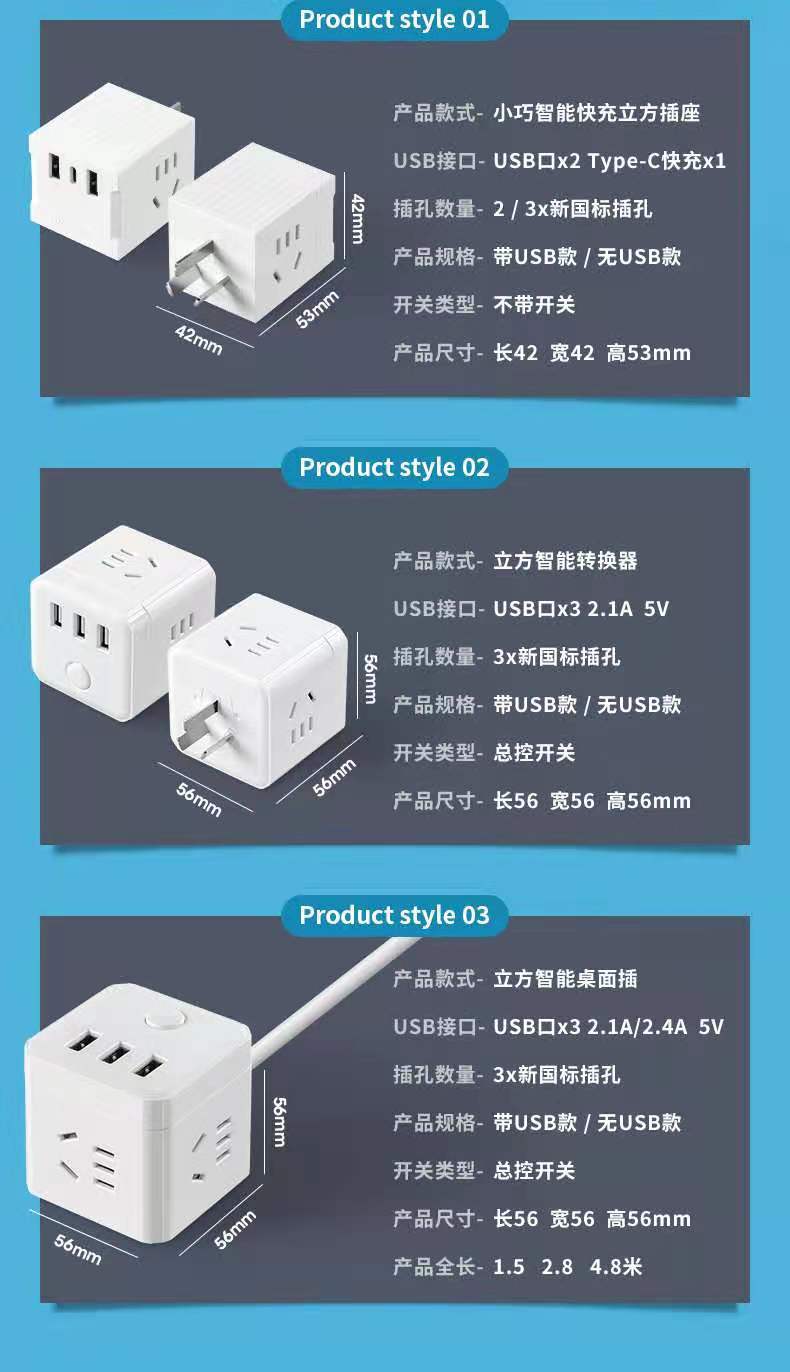 Magic Cube Socket, USB Fast Charging, Smart Power strip, Power board, Power strip, multi-functional household power converter pic 13