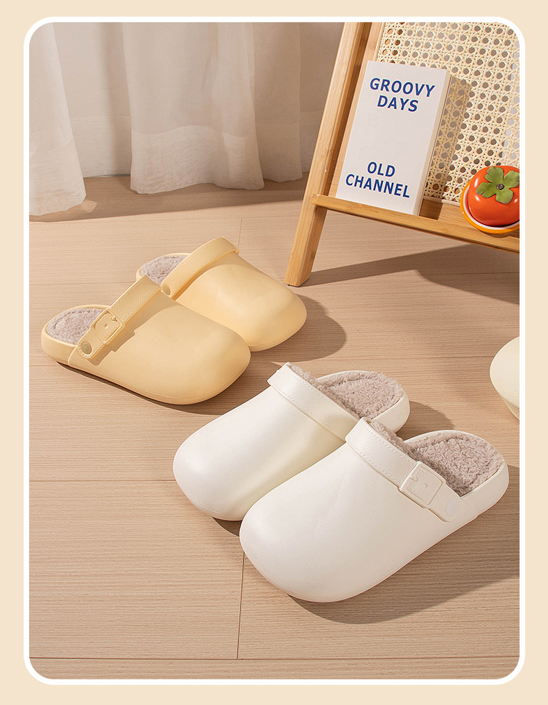厚底棉拖鞋女秋冬季2024新款博肯防水加绒防滑室内家居棉拖男外穿详情9