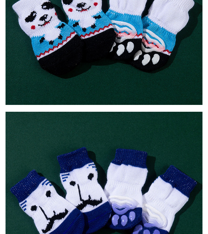 Calcetines para mascotas calientes lindos divertidos moe favorite pies de alta calidad antideslizante inferior transpirable cómodo pet calcetines para perros pic 13