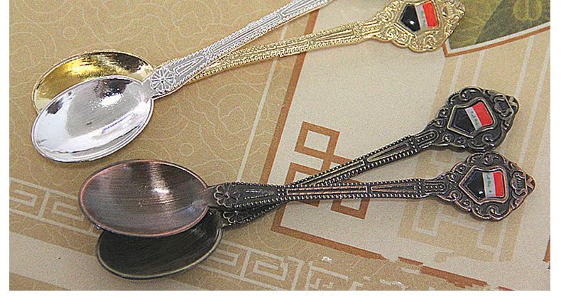 Retro flag spoon, coffee spoon, Arab-style cake spoon, halal ice cream spoon (JY48), creative tableware decoration spoon, stainless steel dessert spoon, ice cream spoon pic 7