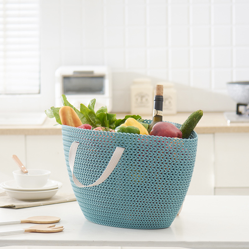 1277 new product manufacturer shopping basket, imitation rattan plastic rattan storage basket, fashionable pic 4