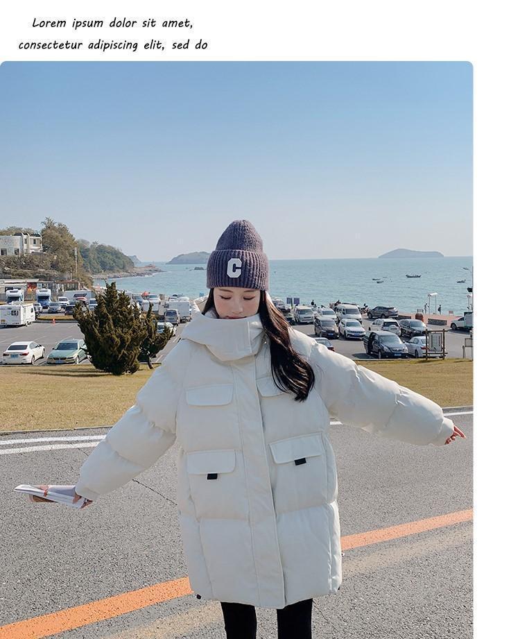 Bestseller hooded wine red down cotton-padded jacket for women, 2023 winter new thickened bread jacket, cotton-padded jacket, mid-length style pic 26