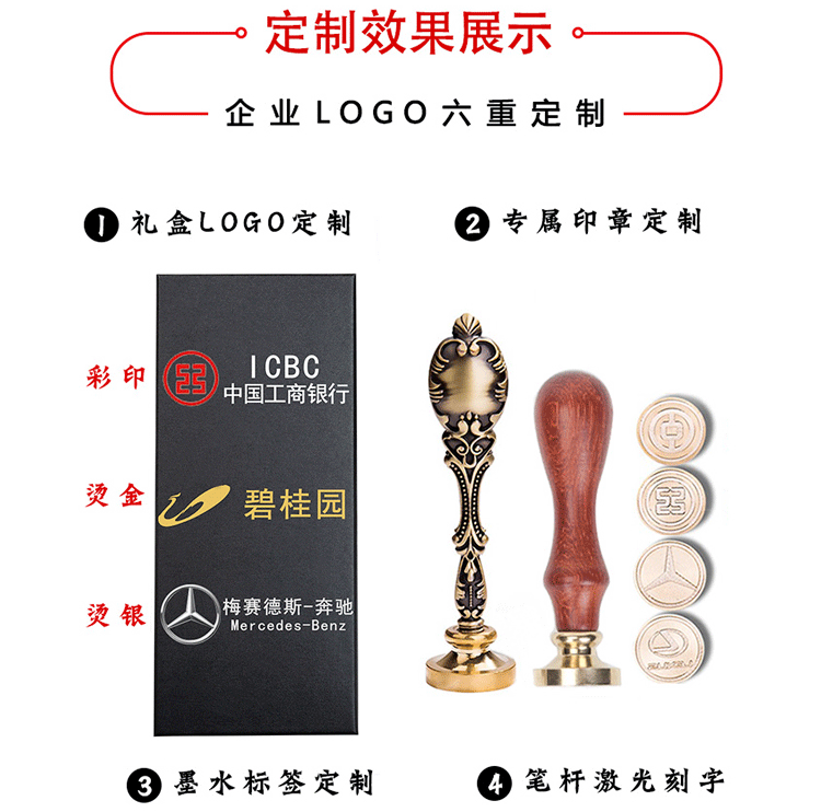 蓝孔雀插套皮绳铂金羽毛系列中性 圆珠笔办公书写文具可定 制logo详情14
