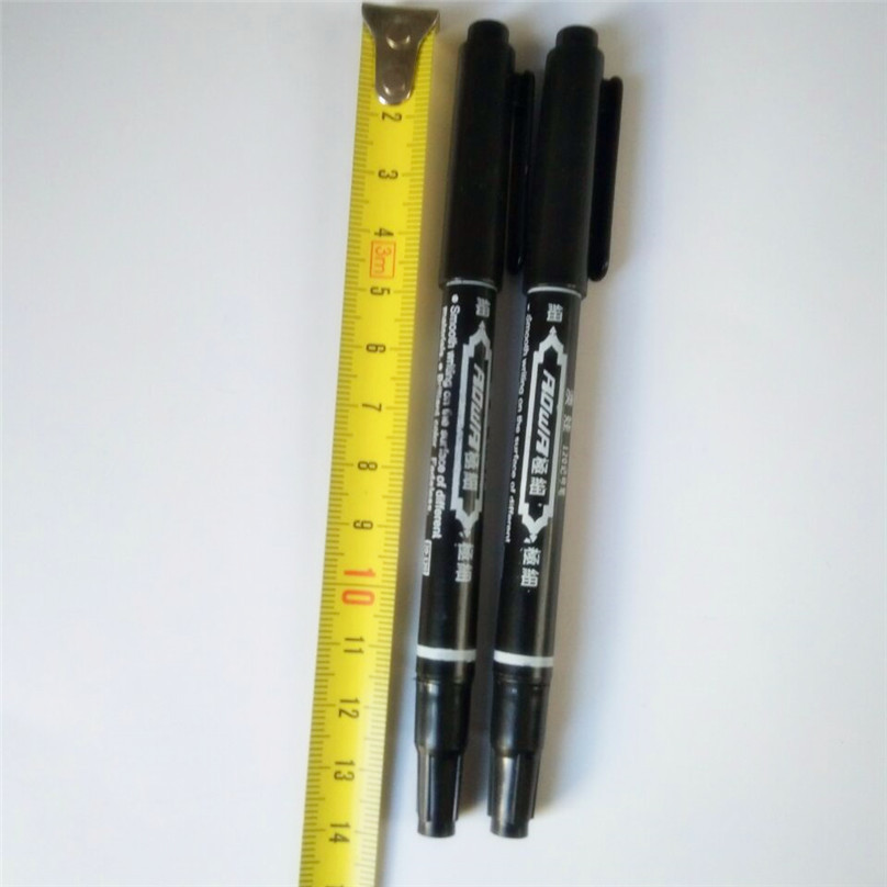 Loose double-headed pen marker pen, student stationery, office double-headed water and oil-based pen, marking, outlining pen, black writing pic 2