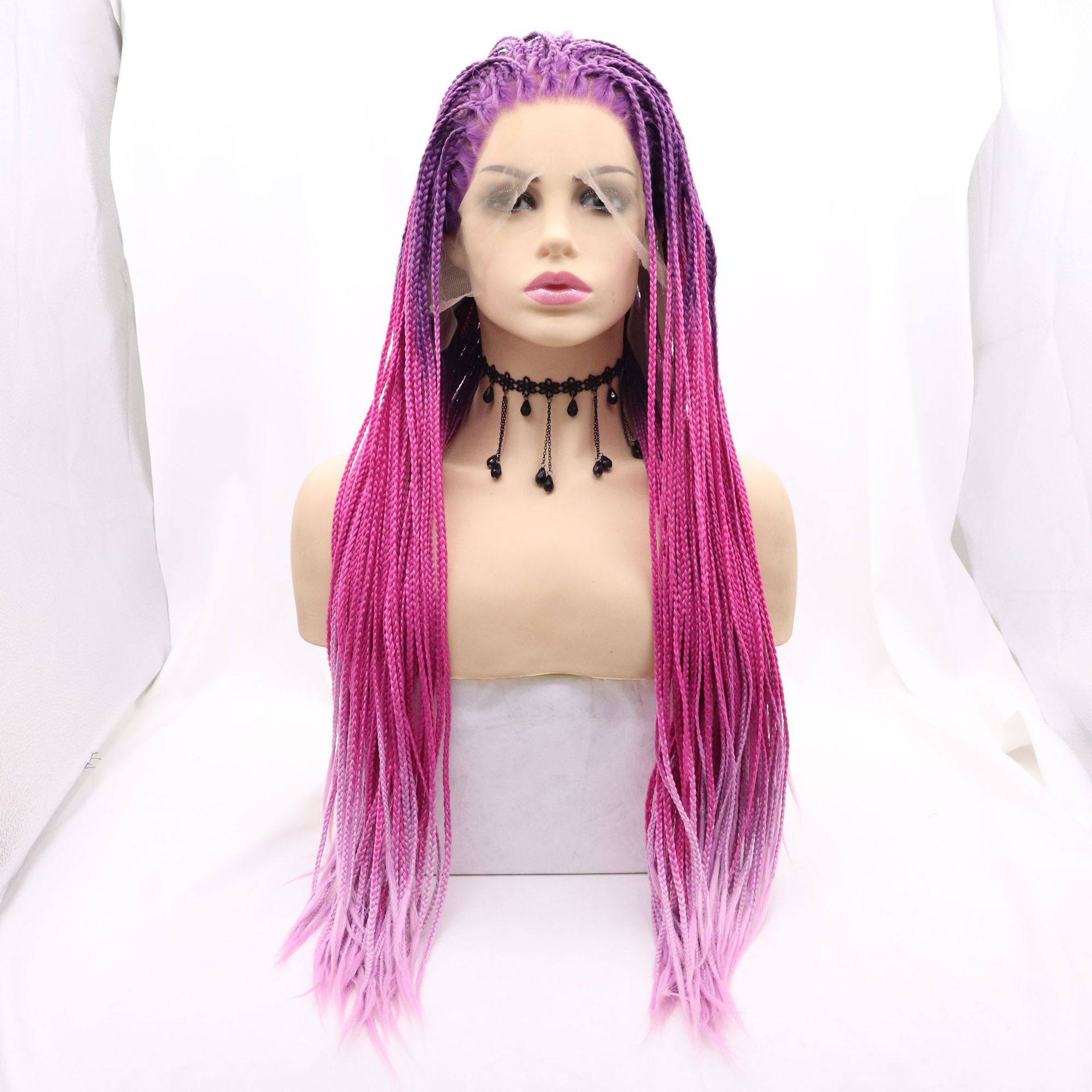 欧美NEWLOOK前蕾丝时尚新款长发长辫子发Lace Front Wigs BW0108详情24