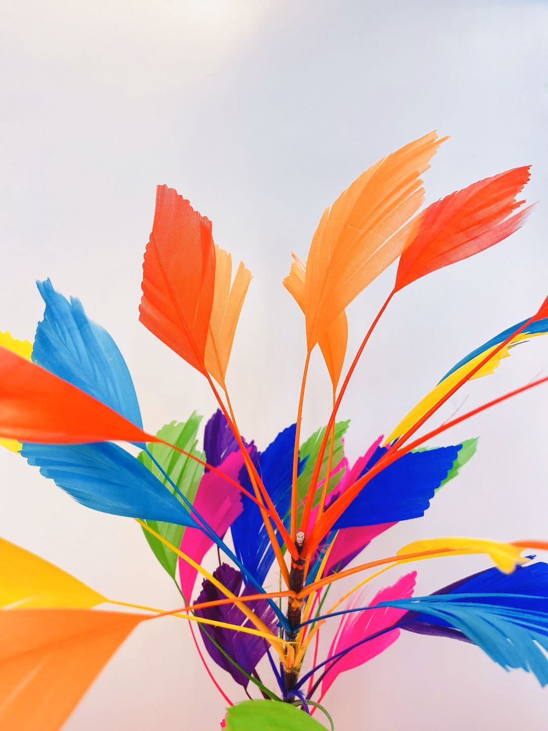 Factory clearance sale of feather wire flower diy clothing, props, hats, accessories, 30cm colorful feather corsages pic 28