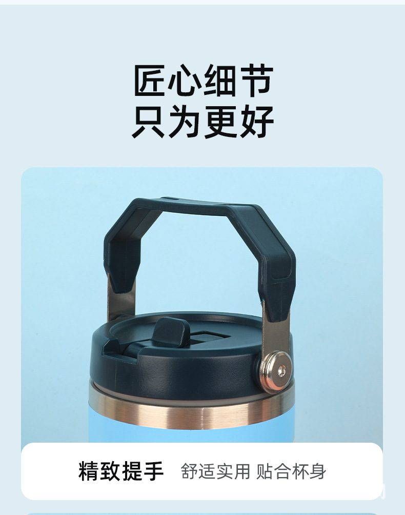 Cross-border wholesale 20/30oz handle water cups, car cups, car cups, 304 stainless steel insulated cups, cold preservation ice cups pic 13