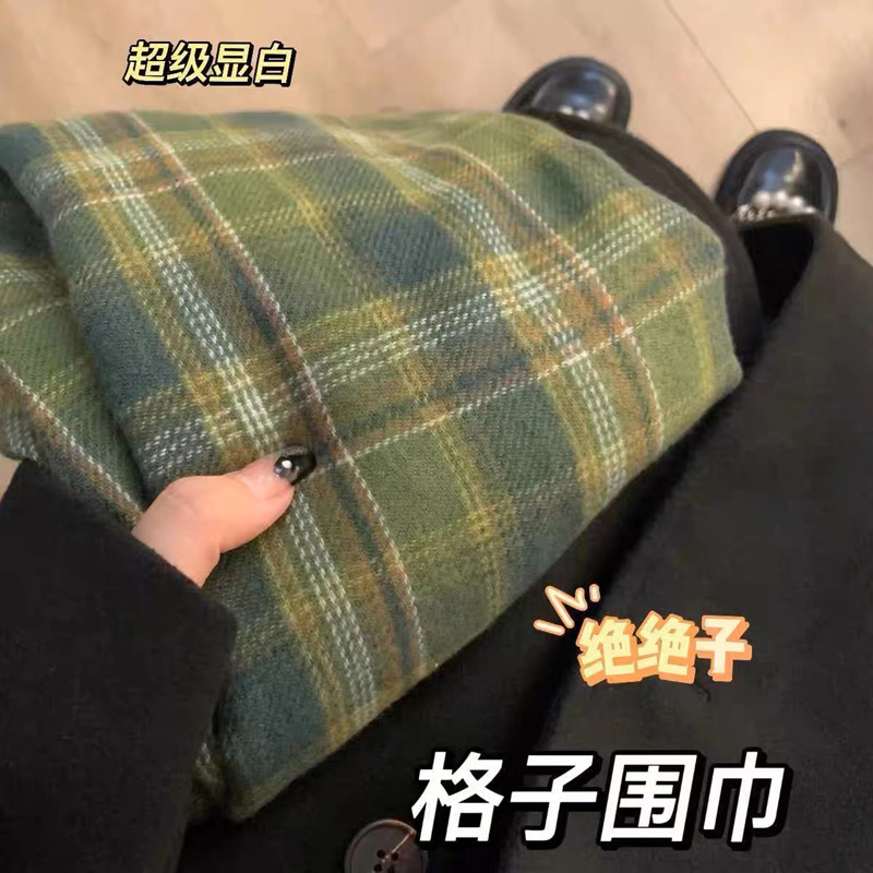 格子大集合~韩系格子流苏ins围巾女秋冬季百搭学生保暖氛围感围脖详情10