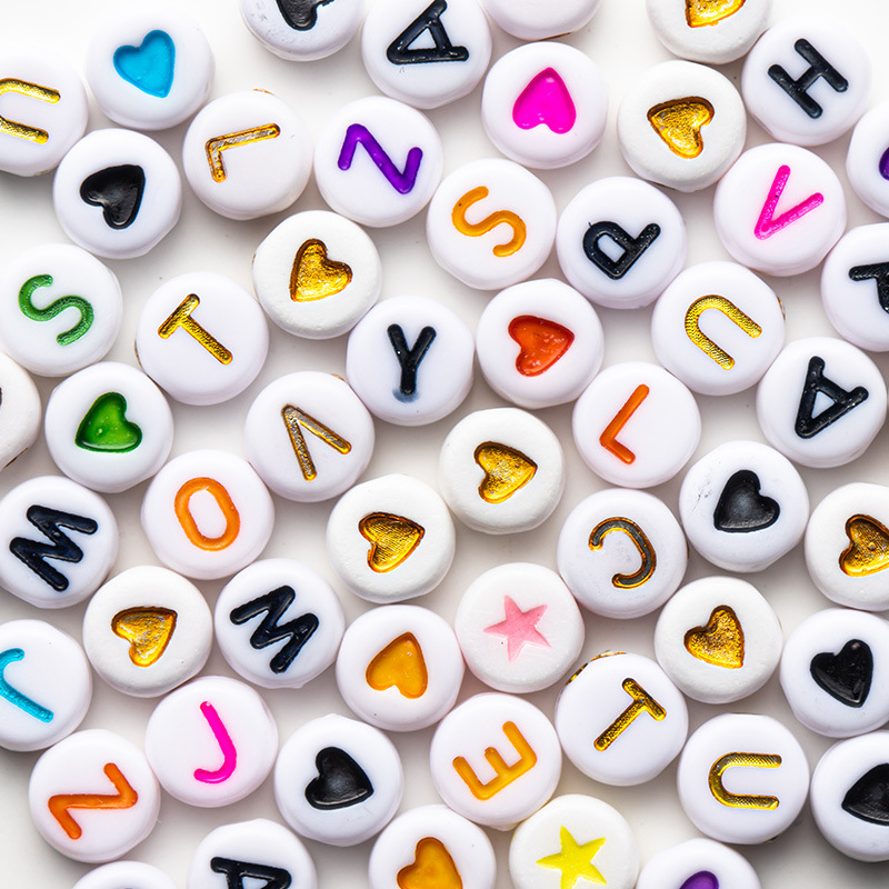 跨境亚马逊爆款28格盒装4X7亚克力彩色字母珠儿童早教diy饰品配件详情3