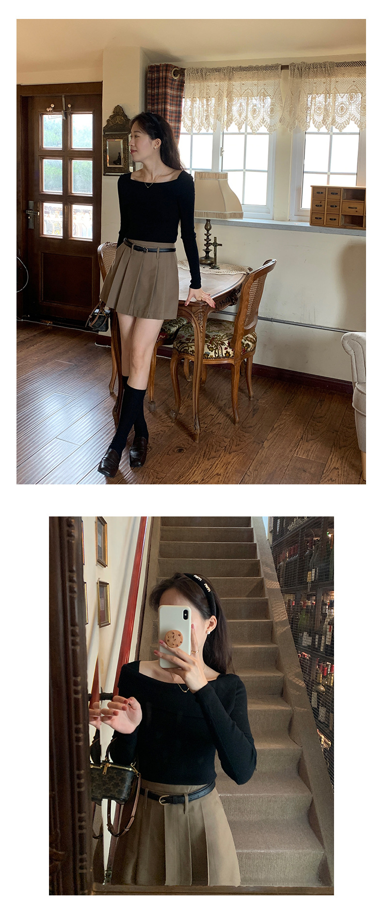 黄峥设计感气质薄款女式针织衫2023秋季韩版显瘦休闲上衣133MT131详情23