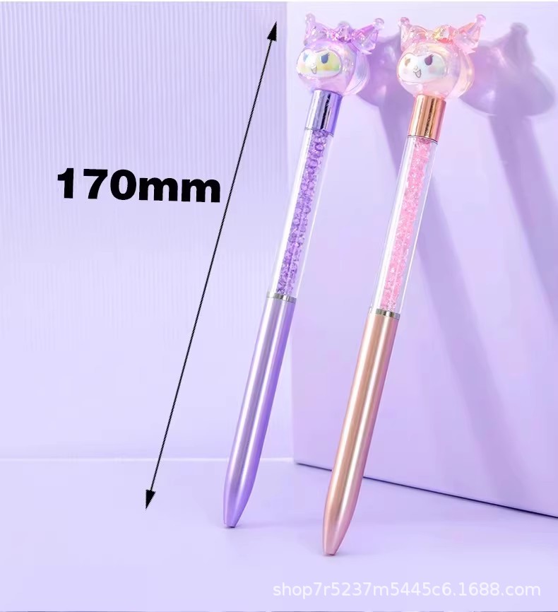 New cartoon Amigi crystal gel pen, Kuromi Creative shiny water diamond high appearance level signature pen pic 4