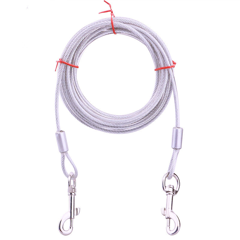 Outdoor spiral ground studs for pet dogs, fixed dog studs, double-ended one-to-two steel wire leash matching dog studs pic 7