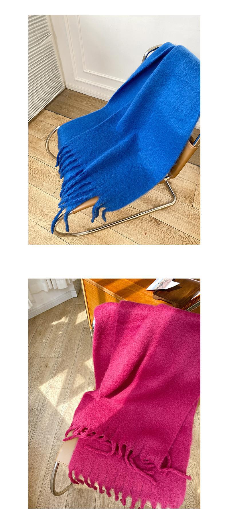 限时抢购价！马海毛绒围巾女14款经典色秋冬保暖柔软加厚围脖纯色详情15