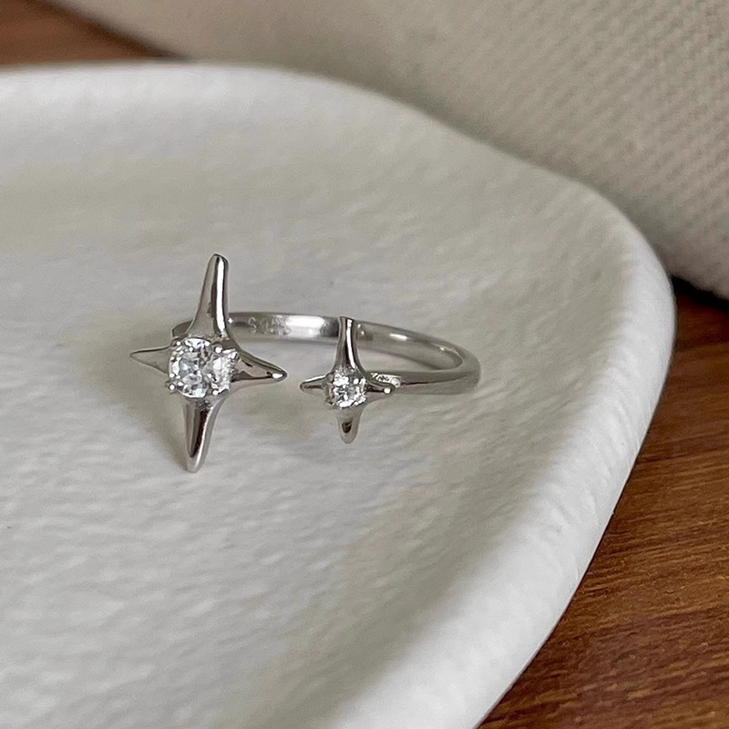 不规则星星组合戒指女ins小众设计时尚个性百搭开口可调节食指戒详情6