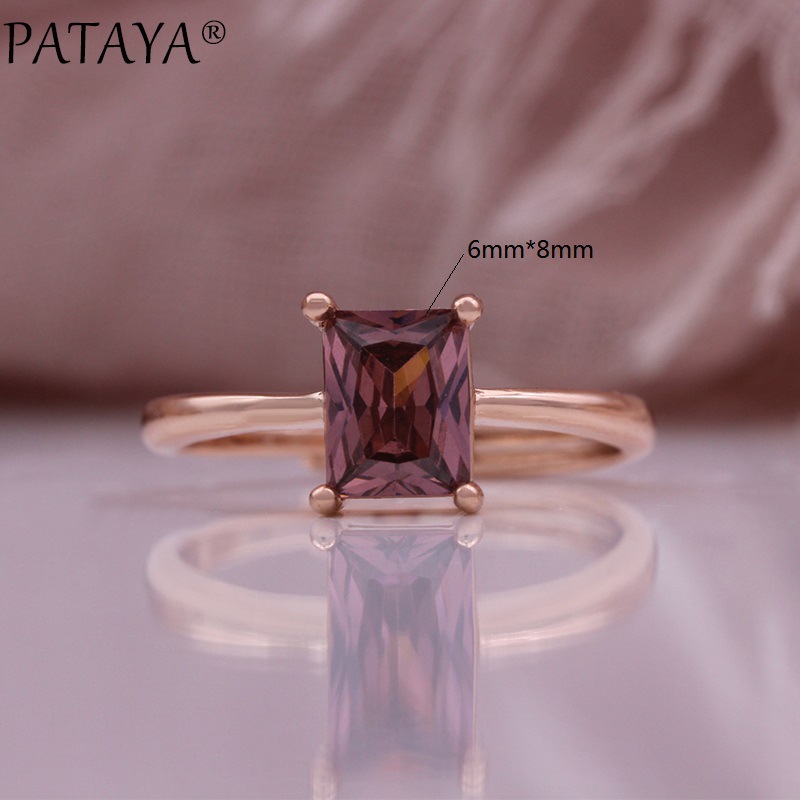 PATAYA新款可调节精美锆石戒指585玫瑰金跨境直供欧美饰品婚戒详情3