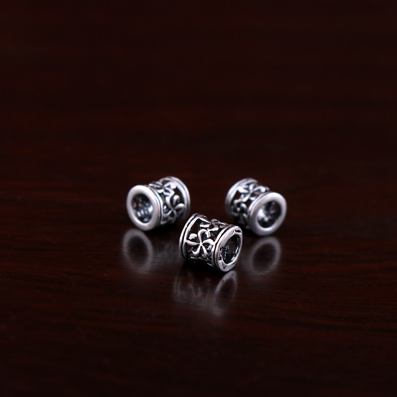 925 sterling silver accessories, 6MM Bauhinia flower bucket beads, small silver jewelry accessories, necklace spacer beads, DIY silver jewelry pic 6
