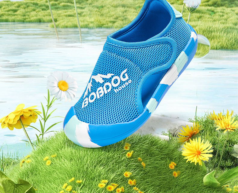 巴布豆夏天童鞋男童软底防滑凉鞋女童幼儿园室内中小童包头沙滩鞋详情3