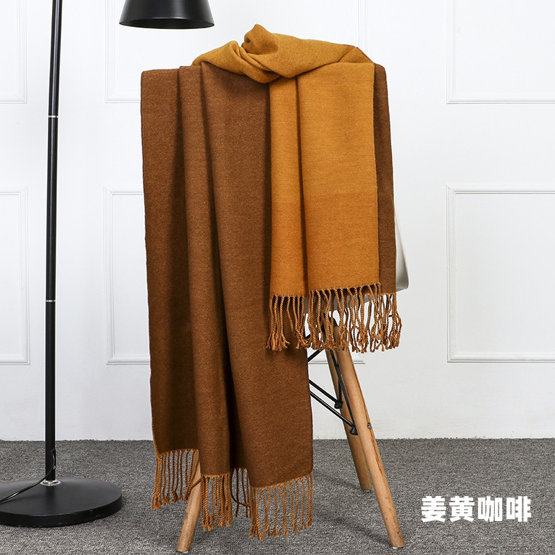 Double-sided scarf for women in autumn and winter 2023, thickened and warm shawl, cashmere scarf for men in winter, wool scarf pic 28